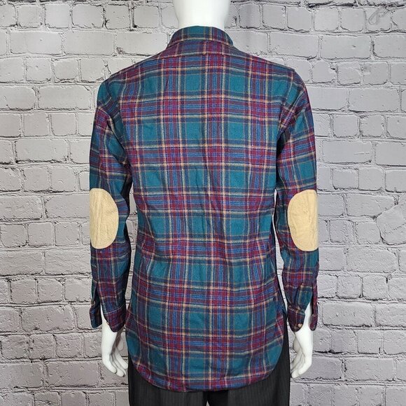 Pendleton Wool Vintage Plaid Button Shirt, Men's Medium Long - Picture 4 of 11